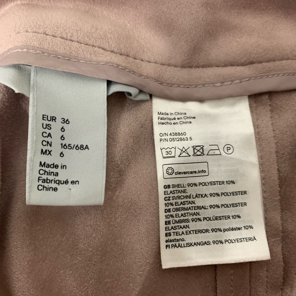 HM dusty rose faux suede raw edge miniskirt πΉβ€οΈ - Picture 4 of 4